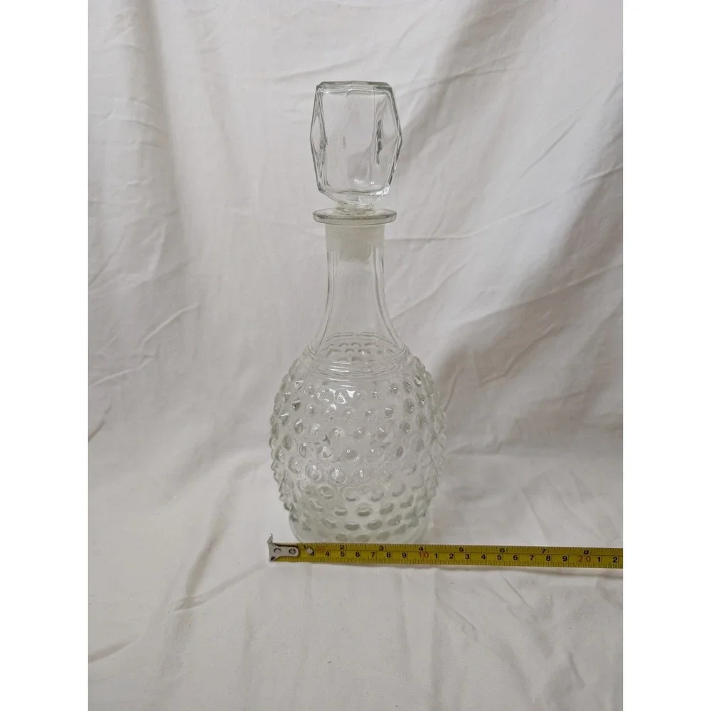 Hocking Glass HOBNAIL Crystal Tall Wine Decanter‎ with Stopper